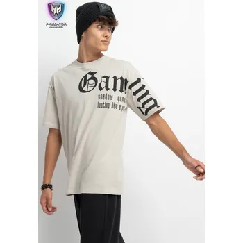 Chlapecké tričko Reporter Young | Chlapecké světle béžové oversize tričko s potiskem „GAMING“ - Barva BÉŽOVÁ, Velikost 146 243-0440B-58-120-1