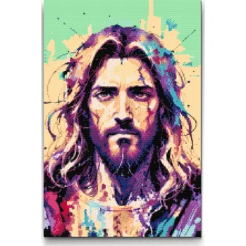Diamantové malování Diamantové malování - Ježíš Velikost: 40x60cm, Rámování: Pouze srolované plátno, Diamanty: Čtvercové
