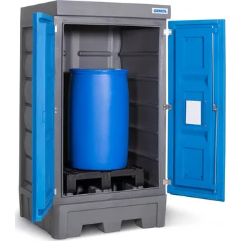 Sud Depot na nebezpečné látky z polyethylenu (PE), s dveřmi, pro 1 sud