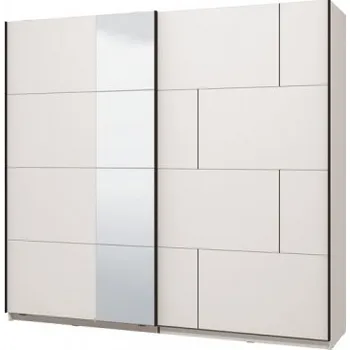 Šatní skříň Šatní skříň s posuvnými dveřmi a zrcadlem Antonia - bílá