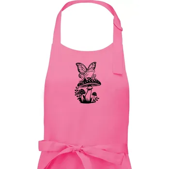 Kuchyňská zástěra Goblincore černá houba se žábou - Pánská zástěra na vaření - Univerzální velikost ( Růžová )