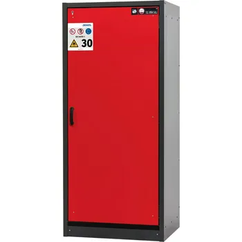 Protipožární skříň na nebezpečné látky asecos Basis-Line typ 30-93R, antracit-červená, 3 ks police