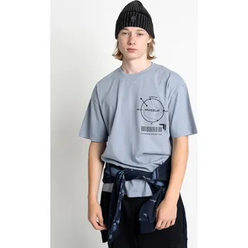 Reporter Young | Chlapecké modré oversize tričko s futuristickým potiskem „MY SELF“ - Barva MODRÁ, Velikost 146 243-0440B-37-400-1