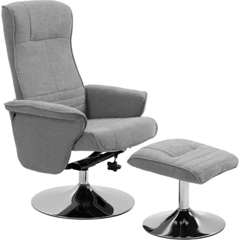 Křeslo Otočné TV křeslo s podnožkou do 150 kg | šedé