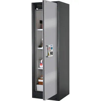 Protipožární skříň na nebezpečné látky asecos Select W-63R-O, one touch, 3 police, dveře stříbrné