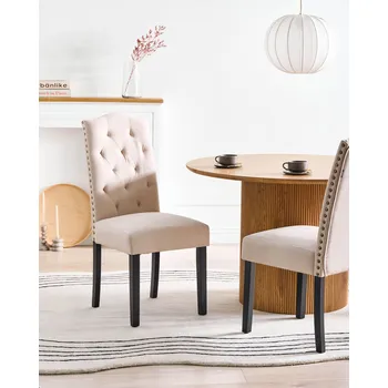 Jídelní židle Sada 2 židlí světle béžová sametové čalounění s černými dřevěnými nohami pro minimalistický styl jídelny Beliani
