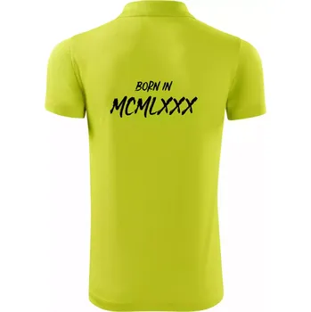 Pánská košile Born in - Římské číslo 1980 - Polokošile Victory sportovní (dresovina) - 3XL ( Limetková )