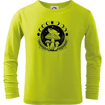 Goblincore fáze měsíce - Triko dětské Long Sleeve - 122 cm/6 let ( Limetková )