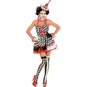 Karnevalový kostým Dámský kostým klaun (šaty, límec, manžety, klobouček) - L