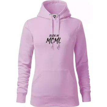 Dámská mikina Born in - Římské číslo 1950 - Mikina dámská Cape s kapucí - XS ( Orchid )