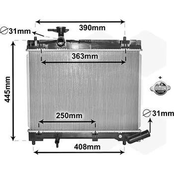 Chladič motoru Chladič, chlazení motoru VAN WEZEL 53002663