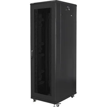 Racková skříň LANBERG rack cabinet 19inch free-standing 42U/800x800 self-assembly flat pack with mesh door black
