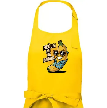Kuchyňská zástěra Nečum mi na banána - Pánská zástěra na vaření - Univerzální velikost ( Žlutá )