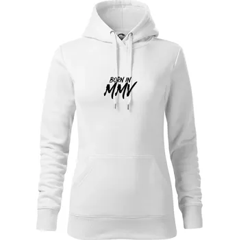 Dámská mikina Born in - Římské číslo 2005 - Mikina dámská Cape s kapucí - XS ( Bílá )