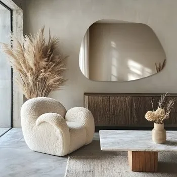 Zrcadlo Dekorativní zrcadlo s organickým tvarem - BAZALT