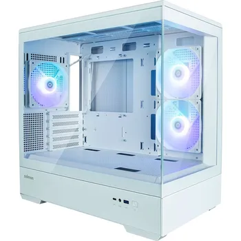 PC skříň Zalman skříň P30 White / miniT / 3x120mm fan ARGB / USB 3.0 / USB-C / temperované sklo / bílý