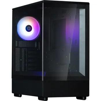 PC skříň Zalman skříň P10 Black / miniT / 1x120mm fan ARGB / USB 3.0 / USB-C / temperované sklo / černá