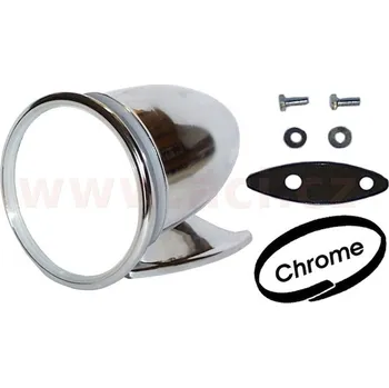 47 - 86 zpětné zrcátko "Racing", chrom, 10 cm CLASSIC L=P