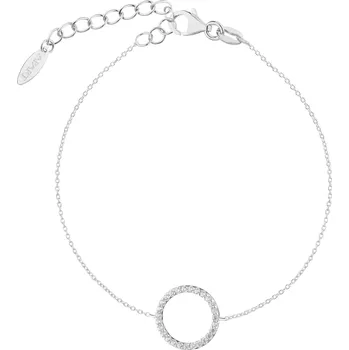 Náramek Stříbrný náramek se zirkony - kroužek - AP538-7971