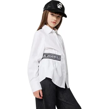 Dámská košile Dětská bavlněná košile Karl Lagerfeld bílá barva, Z30587 Z30587.156.162 00X, vel. 162
