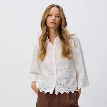 Reserved - Košile s ažurovým vzorem - bílá - 250GC-00X - 250GC-00X-XL