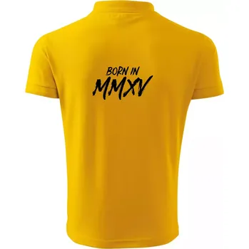 Pánská košile Born in - Římské číslo 2015 - Polokošile pánská Pique Polo 203 - 4XL ( Žlutá )