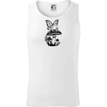 Goblincore černá houba se žábou - Tílko pánské Core - 2XL ( Bílá )