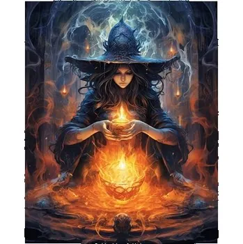Mozaiková sada Mozaika diamentowa 30x40cm Wiedźma nad paleniskiem, Norimpex