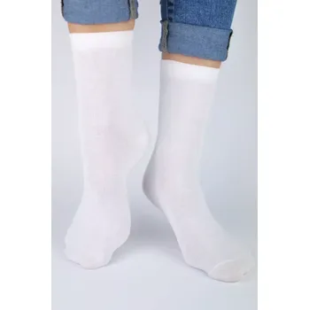 HLADKÉ BAVLNĚNÉ PONOŽKY SB005 bílá 35-38