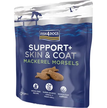 FISH4DOGS Pamlsky pro psy SUPPORT+ srst a kůže makrela 225 g