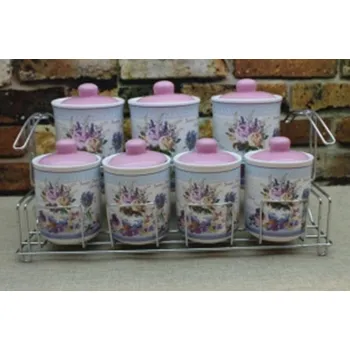 Dóza na potraviny Dóza sada 7ks, drátěná polička SWEET