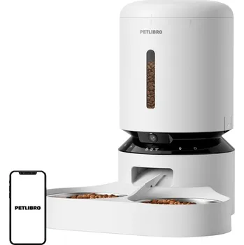 Miska pro psa Dávkovač krmiva Petlibro Granary s dvojitou miskou, 5 l (bílý)