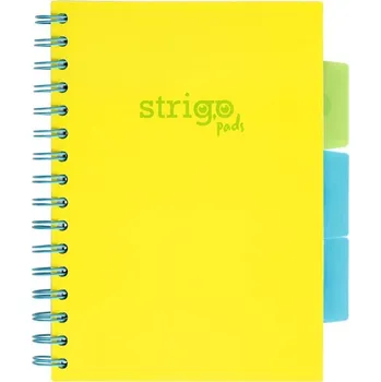 Blok Strigo A5/100l 80g NEON žlutý spirála s rozřaďovačem