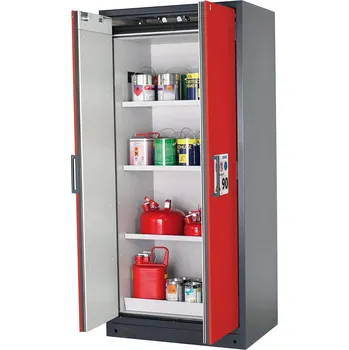 Protipožární skříň na nebezpečné látky asecos Select W-93-O, 3 ks police, dveře červené, One-Touch