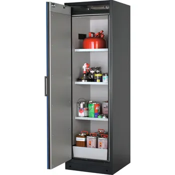 Protipožární skříň na nebezpečné látky asecos Select W-63L-O, one touch, 3 police, dveře modré