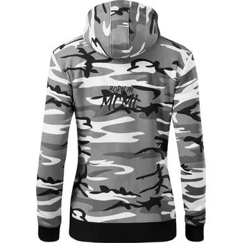 Dámská mikina Born in - Římské číslo 1950 - Dámská mikina trendy zipper s kapucí - S ( Šedý maskáč )