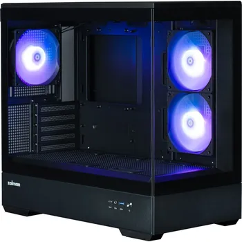 PC skříň Zalman skříň P30 Black / miniT / 3x120mm fan ARGB / USB 3.0 / USB-C / temperované sklo / černý