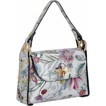 Kabelka Kožené kabelka listonoška Vittoria Gotti stříbrná 845-Bsr