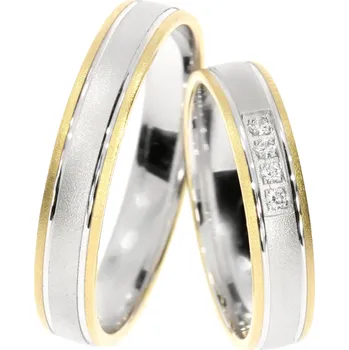 Prsten Zlatnictví Helios Zlaté snubní prsteny HR-161 Kameny: Se Zirkony