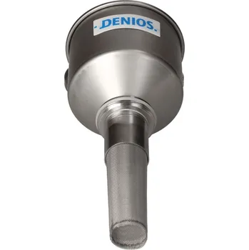 Kanystr Bezpečnostní trychtýř z nerezu, pro nádoby se závitem Trisure 2, víko a protiplamenný uzávěr