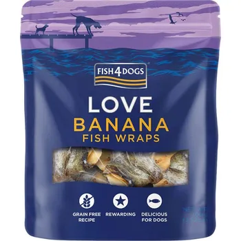 FISH4DOGS Pamlsky pro psy LOVE rybí závitky s banánem 100 g