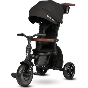 Dětská tříkolka QPLAY Tříkolka Comfo Max Black, 7v1, věk 10-72 měsíců