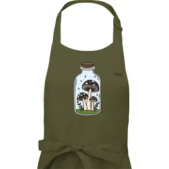 Kuchyňská zástěra Goblincore láhev - Pánská zástěra na vaření - Univerzální velikost ( Khaki )