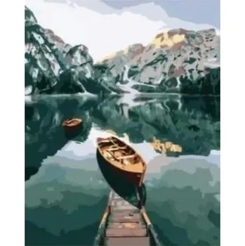 Set školních potřeb Malowanie po numerkach 40x50cm Przystań jezioro w górach, Norimpex