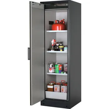 Protipožární skříň na nebezpečné látky asecos Select W-63L-O, one touch, 3 police, dveře bílé