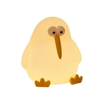 Noční světlo LED noční silikonová lampička Bird Kiwi, 3 režimy svícení, bílá