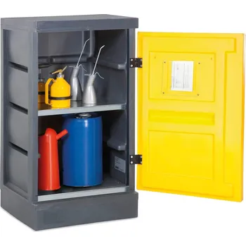 Ekologická skříň PS 611, z polyethylenu, dveřní závěs vpravo, 2 zinkované police