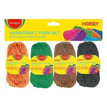 Set školních potřeb Włóczki zestaw 4-kol. 4X5g pomarańczowy zielony brązowy czarny, Keyroad