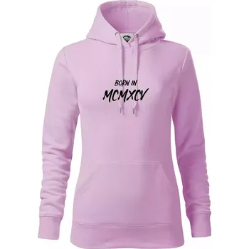 Dámská mikina Born in - Římské číslo 1995 - Mikina dámská Cape s kapucí - S ( Orchid )