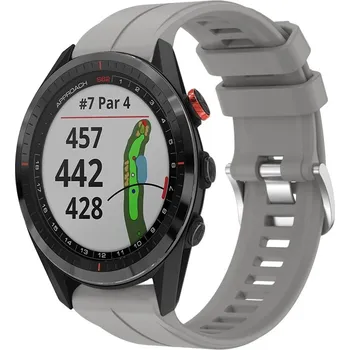 Ostatní příslušenství k chytrým hodinkám VSECHNONAMOBIL 119191 SILICONE Vyměnitelný řemínek pro Garmin Approach S62 šedý